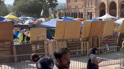 UCLA Gaza camp protesters spent the day fortifying the encampment