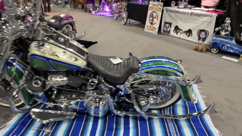 Chicano Style Harley-Davidson Motorcycle with Custom Paint