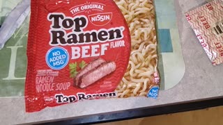 Eating Nissin Top Ramen Beef Flavor, Dbn, MI, 5/3/24