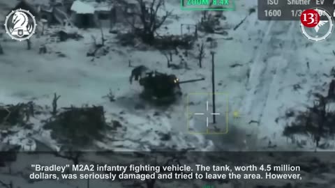 Combat footage of Bradley fighting vehicle and Russian T-90M tank worth $4.5 million