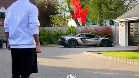 INSANE LAMBORGHINI FOOTBALL TRICKSHOT 🤯🎯 #Shorts