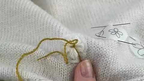 hand embroidery for beginners. یه گلدوزی زیبا و آسان با دست