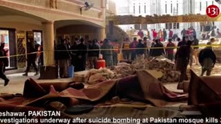 Terriost Investigations underway after suicide bombing at Pakistan mosque kills 32