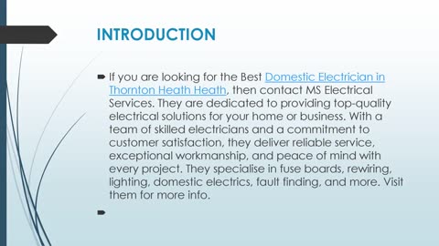 Get The Best Domestic Electrician in Thornton Heath.