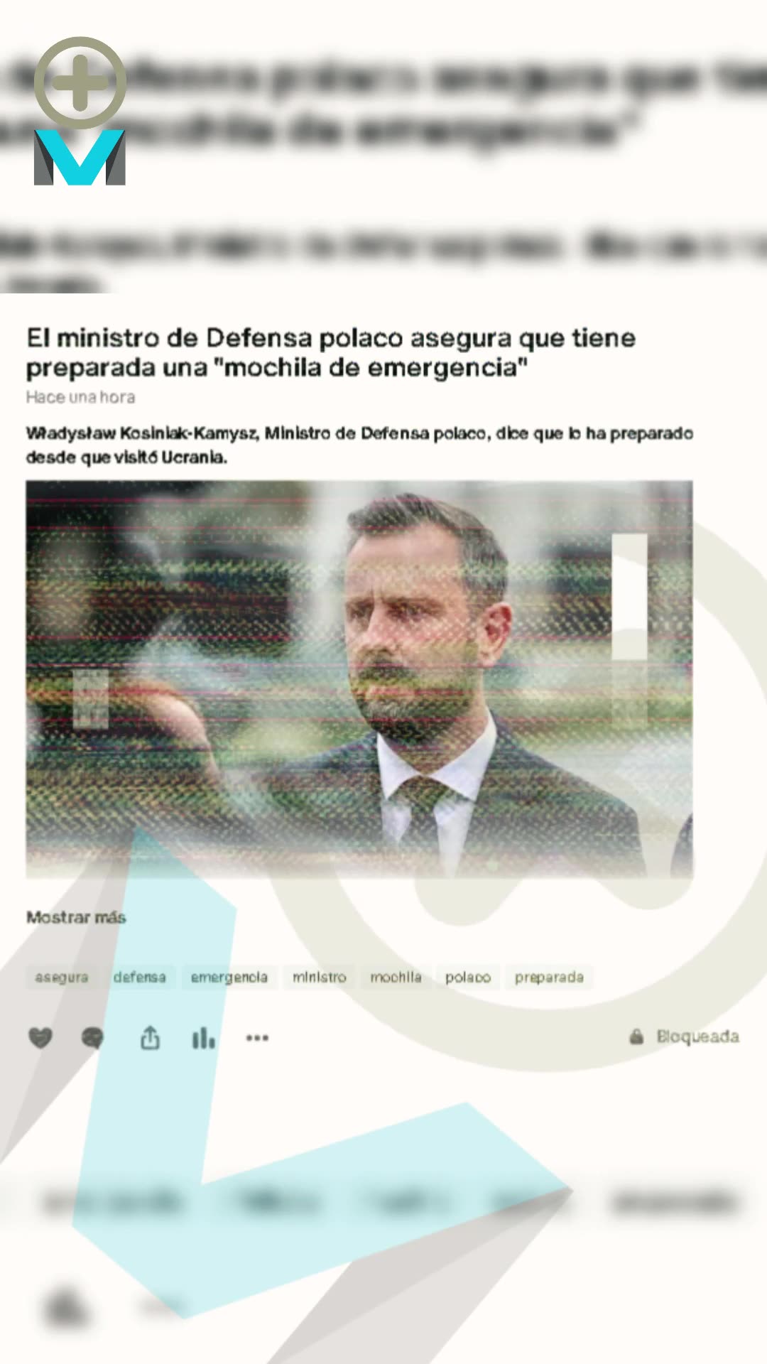 El ministro de Defensa polaco asegura que tiene preparada una "mochila de emergencia"