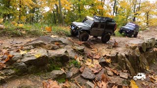 ⚠️RC CAR EXPEDITION⚠️ KRCSKY LES #9 - TRX4, Defender, Silver Convoy Trail, Descending, Rain #shorts