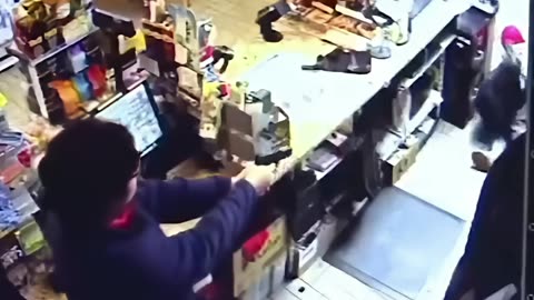 Another robber brings a knife to a gunfight and fails miserably