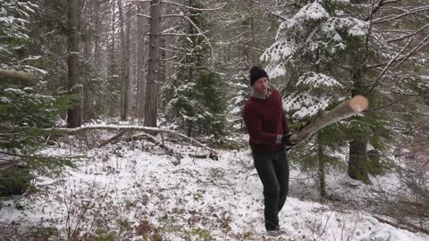 Solo Winter Camping in the Snow with Thousands of Christmas Lights