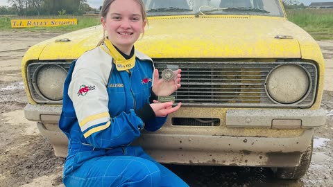 Driving less than 24hrs then rally trophy winner, see how well she does