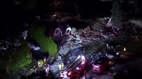 Aerial footage shows deadly home explosion in New Jersey