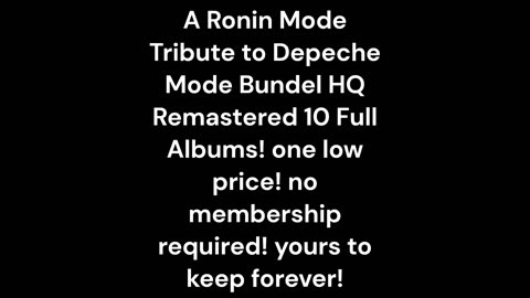 A Ronin Mode Tribute to Depeche Mode Bundel 10 Full Albums HQ Remastered