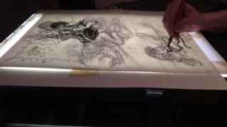 Timelapse: Charcoal art for page 112