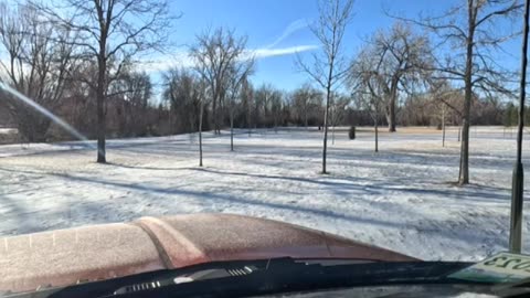 Winter drive to the park