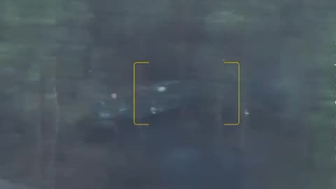 144 MSD artillery fires at an AFU APC hidden in a forested area