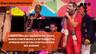 Em show no Recife, banda canta música e internautas afirmam ser sátira com facada em Bolsonaro
