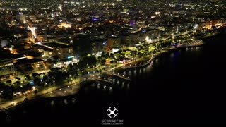 Night aerial urban view
