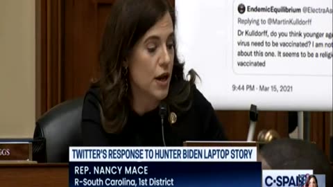 Rep Mace Speaks at Oversight Hearing on Twitter COVID Issue