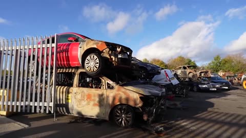 A wrecked RollsRoyce shocking