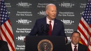 Biden caught reading the teleprompter as usual.