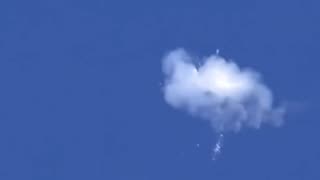 Closeup of the China Spy Balloon Exploding