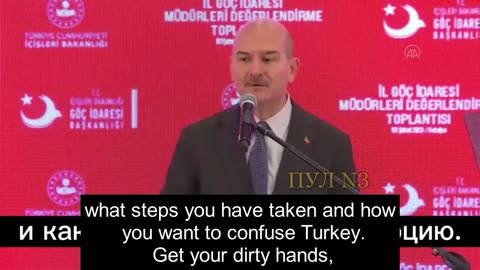 Turkish Interior Minister Soylu tells U.S. Ambassador in Ankara to "get your dirty hands off Turkey."