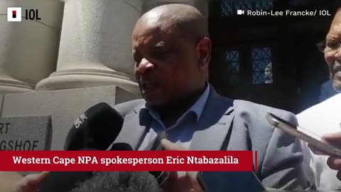 NPA Western Cape spokesperson Eric Ntabazalila speaks to media after Pangaker sentencing