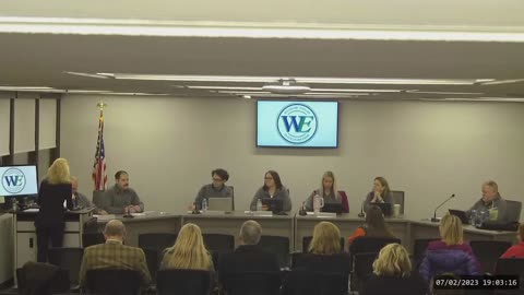 Nancy Marra talks at W-E School Board Meeting 2/7/23