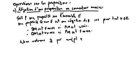 1SM 1 notions de logique 4 Négation logique ou connecteur unaire