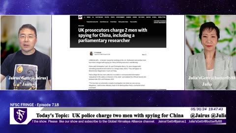 Title: UK police charge two men with spying for China