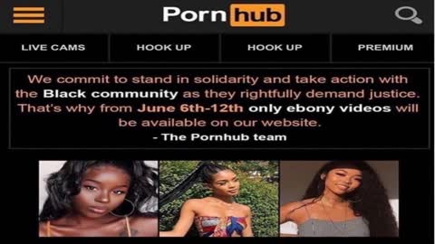 Pornhub Helping Blacks Fight Injustice By Showing Only "Ebony Porn" For A Week In June! LOL