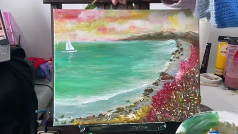 Acrylic Painting lesson "Seascape"