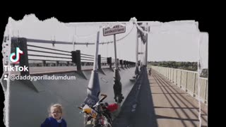 June 2015 cycling across the humber bridge for the first time at ages of 3 and 5