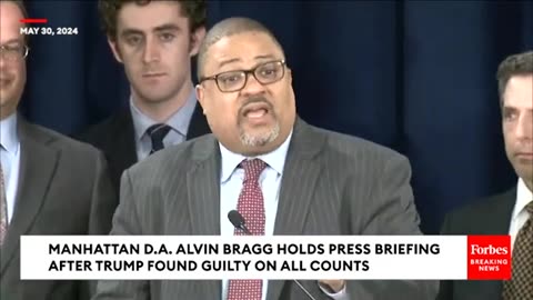 Far-Left DA Alvin Bragg Addresses The 'Guilty' Verdict In The Trump Trial
