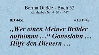 BD 4451 - "WER EINEN MEINER BRÜDER AUFNIMMT ...." GOTTESLOHN .... HILFE DEN DIENERN ....