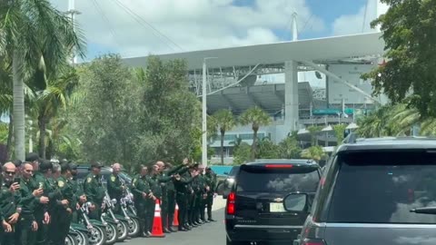 President Trump Arrived in Miami to Warm Welcome From Law Enforcement