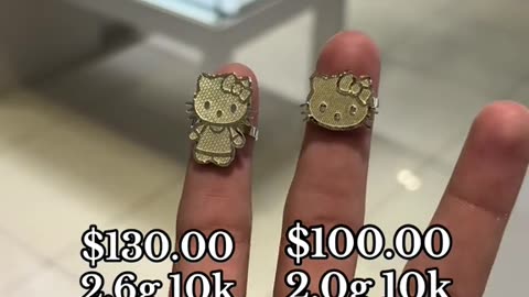 Real Gold Hello Kitty Rings All Under $199