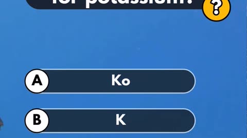 What is the chemical symbol for potassium?