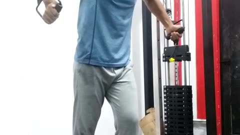 chest muscle training with cable cross over gym