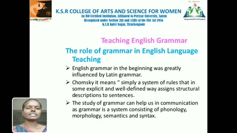 LCS : ENGLISH LANGUAGE TEACHING Unit I | Ms. K.SARATHI , Asst. Professor of English