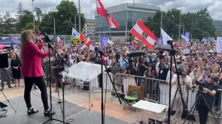 Laura-Lynn Tyler Thompson was Live from Geneva Switzerland protest Against The WHO-WEF-UN-Elite-cabal PRICKS