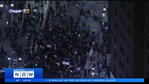 Crowd gathers in Washington Square Park before march for Tyre Nichols