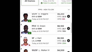 Before & After - DraftKings Fantasy Lineup Draft and Results