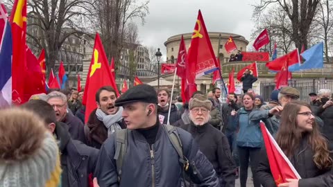 In Paris at a rally to commemorate the victory of Stalingrad