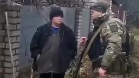A poor Babushka punished by Ukrainian thugs