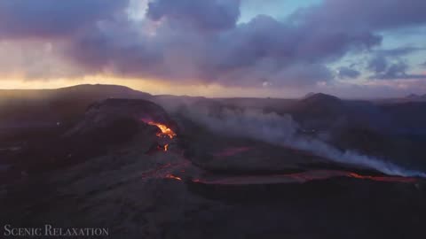 4K Experience of Volcano & Lava 4K - Relaxing Music