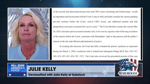 Julie Kelly Details The Judge In The Classified Documents Case Refusing To Set A New Date