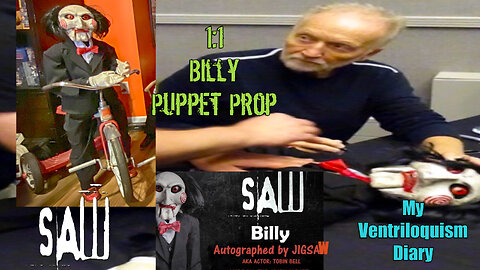 Billy Puppet Prop SAW series signed by Tobin Bell JigSaw Authentic Replica