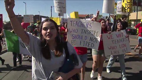 Denver North High students walkout to protest dismissal of beloved teacher