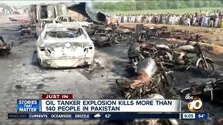 Oil tanker explosion kills more than 140 people in Pakistan
