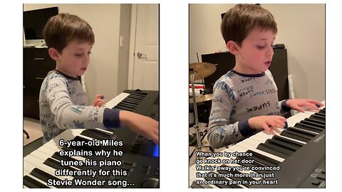 6-Year-Old Miles plays STEVIE WONDER "Ordinary Pain" in his own key